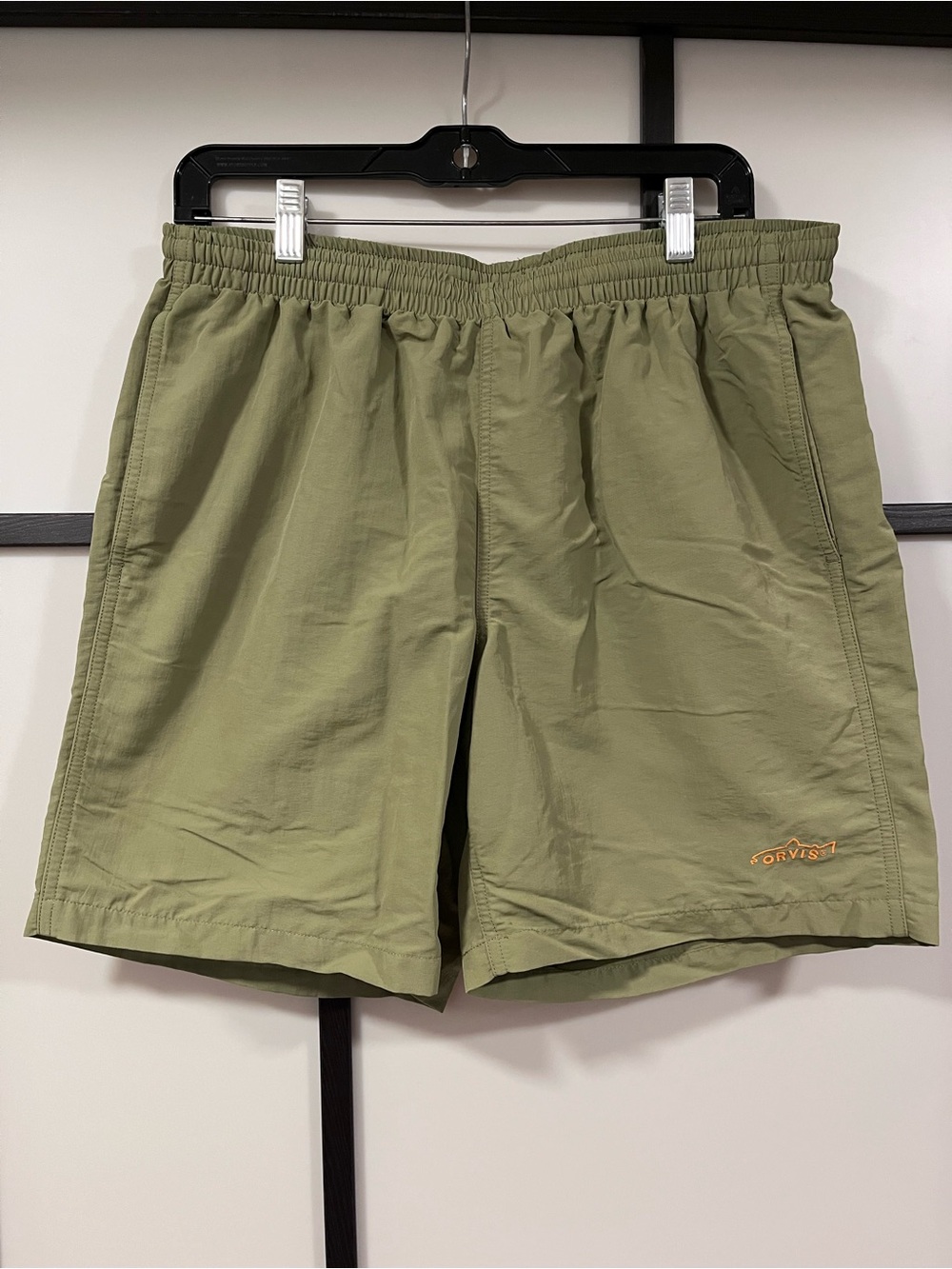 Orvis Men's Heritage River Guide Shorts Size M Green Nylon Mesh Lined Swim